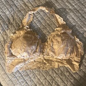 Aerie Lace Halter Bralette Size Medium